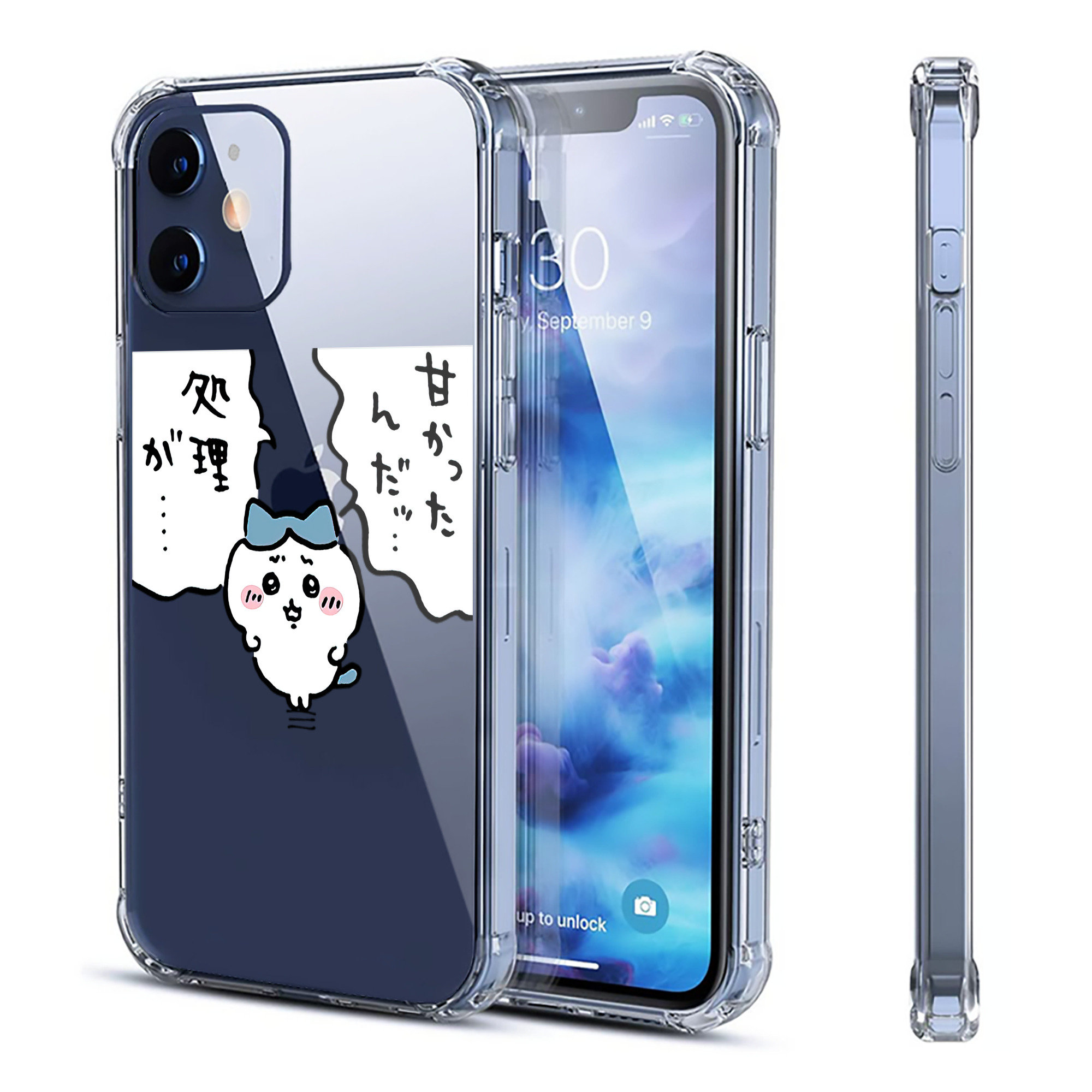 （画像用） ちいかわ ハチワレ Chii-kawa hachiware 【iPhone 12シリーズ対応】透明スマホケース（クリアソフトケース）